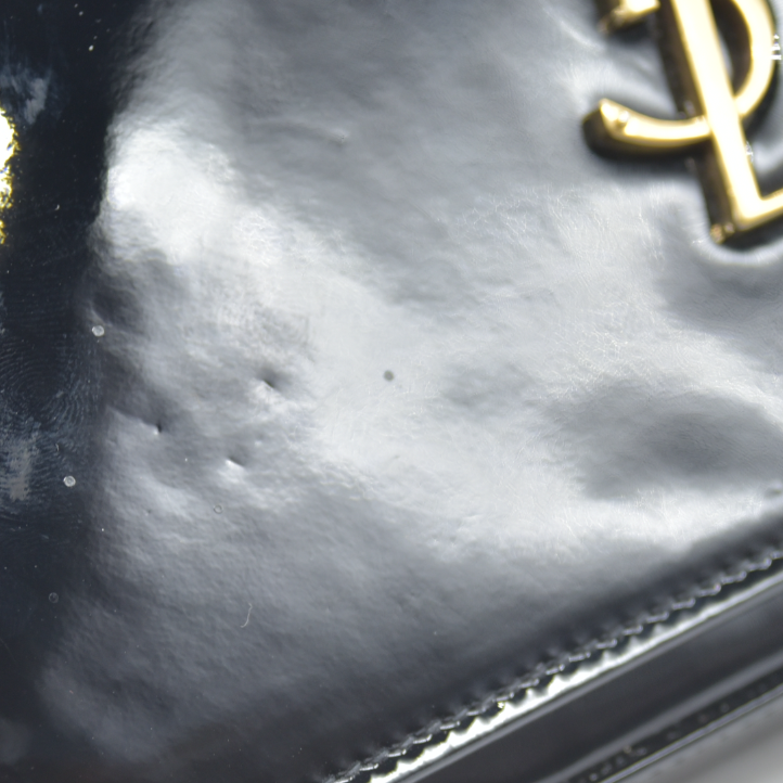 $1650 2018 Saint Laurent Black Kate Patent Wallet on a Chain WOC Crossbody
