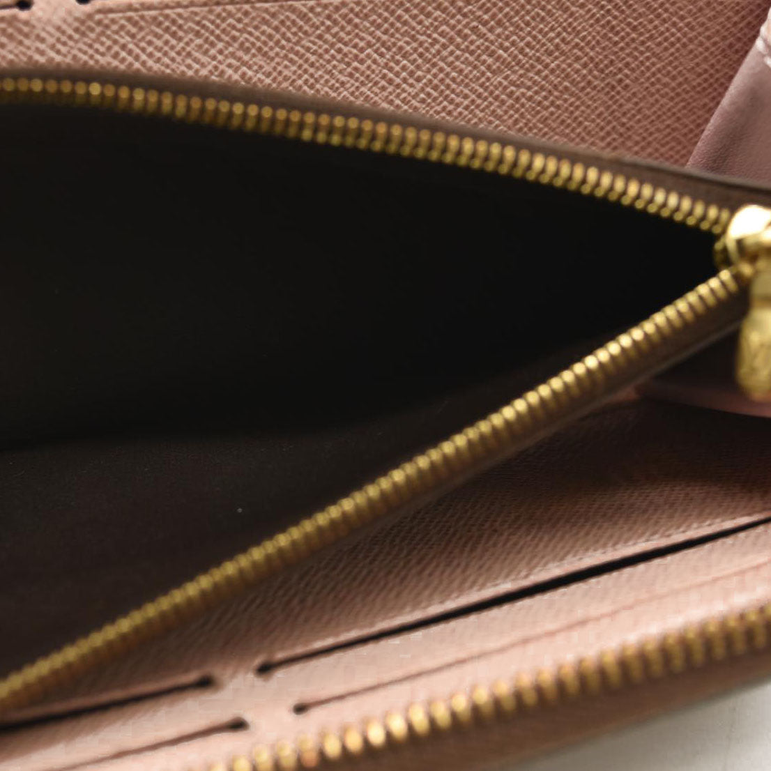 LOUIS VUITTON Damier Ebene Clemence Wallet Rose Ballerine