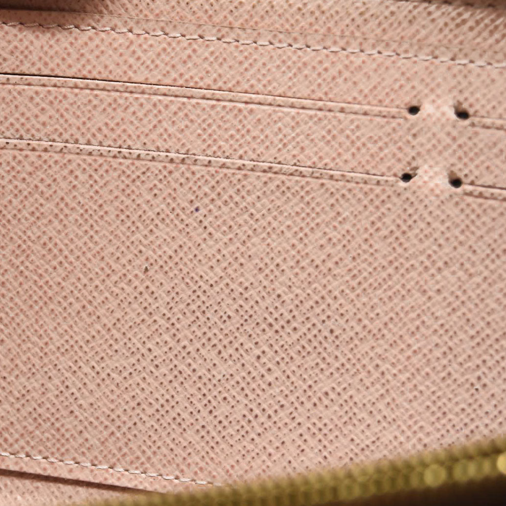 LOUIS VUITTON Damier Ebene Clemence Wallet Rose Ballerine