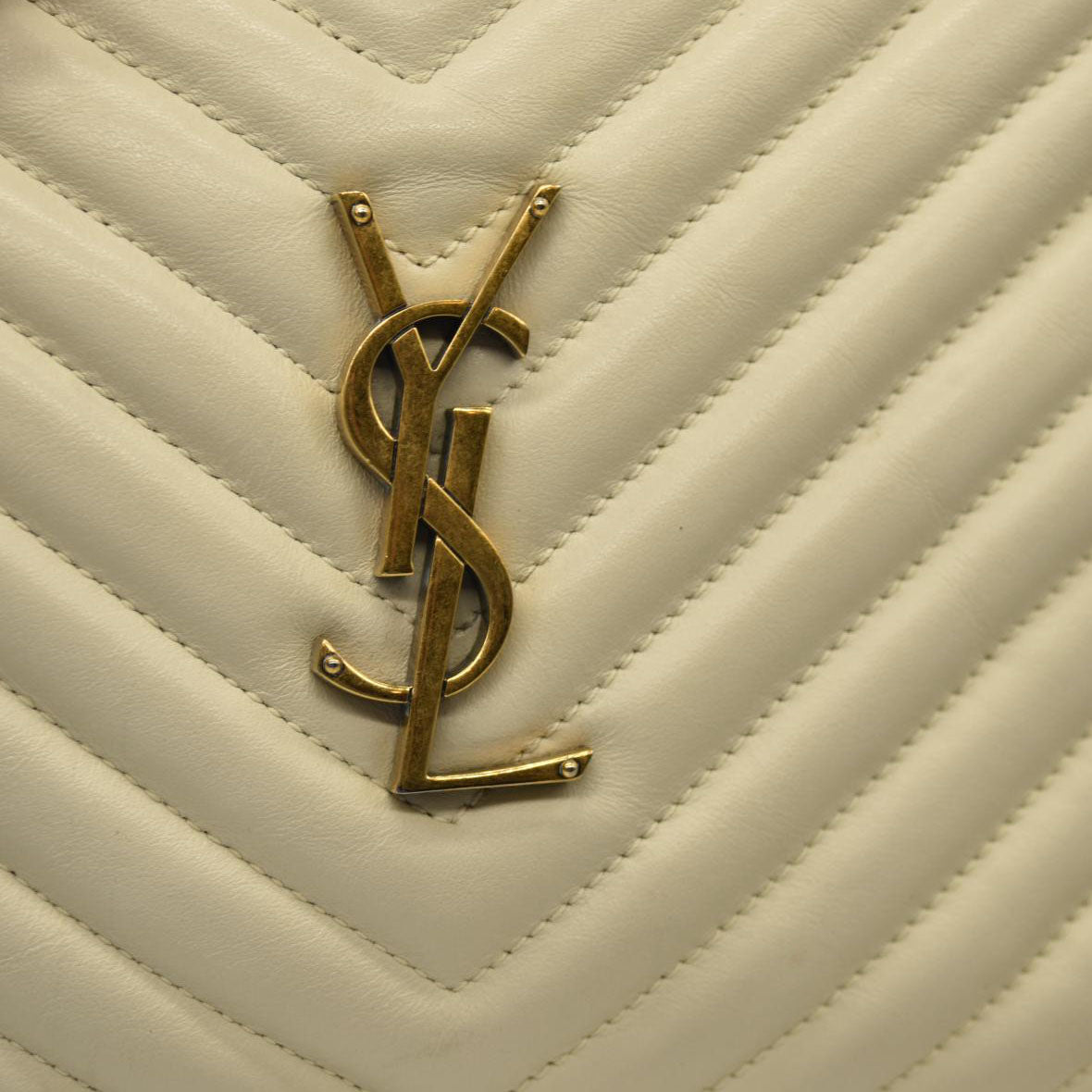 Saint Laurent  Calfskin Matelasse Monogram Lou Camera Bag Crema Soft