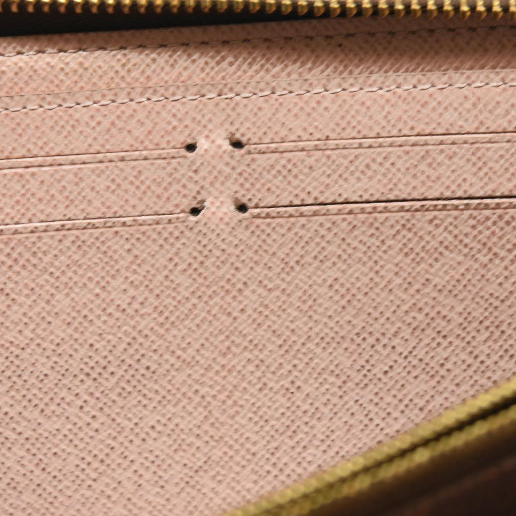 LOUIS VUITTON Damier Ebene Clemence Wallet Rose Ballerine