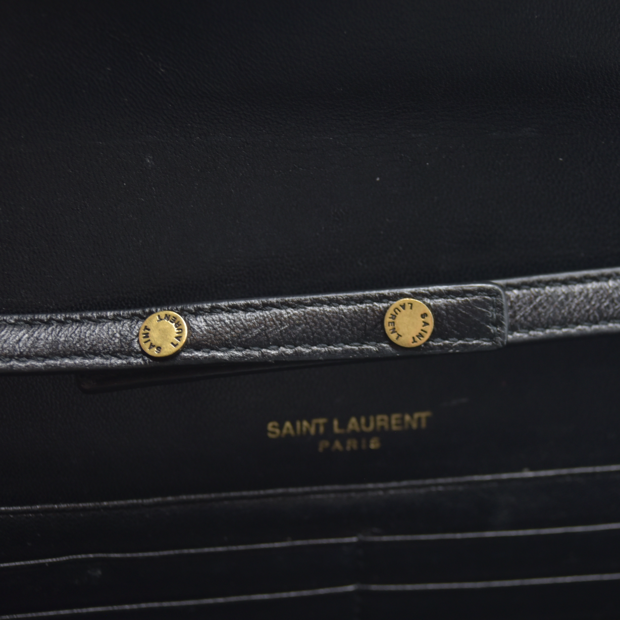 $1650 2018 Saint Laurent Black Kate Patent Wallet on a Chain WOC Crossbody