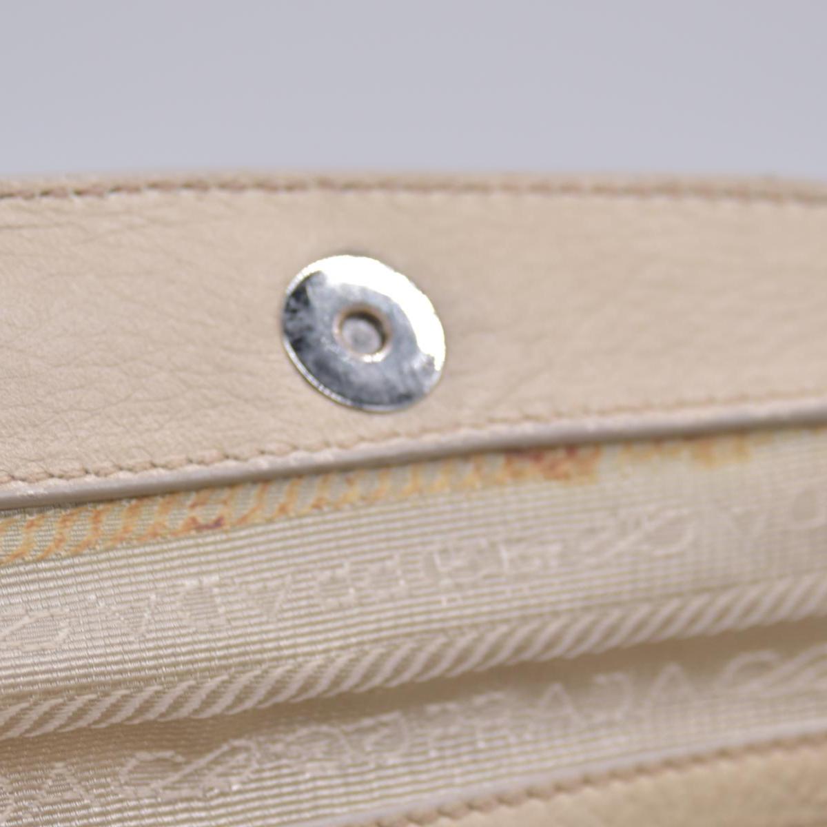 $800 PRADA Logo Plate Nylon Hand Bag Ivory 10021023