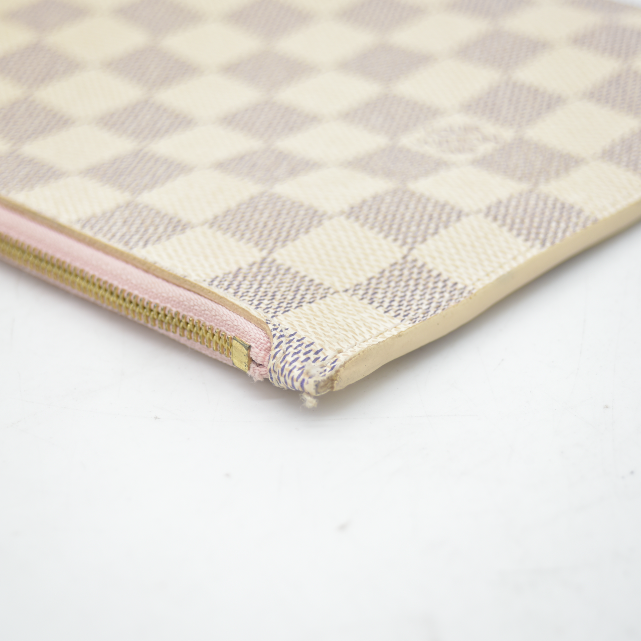 $600 2019 Louis Vuitton Damier Azur Neverfull MM GM Pochette Rose Ballerine MS0179