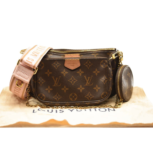 USED LOUIS VUITTON MONOGRAM MULTI POCHETTE ACCESSORIES ROSE CLAIR MB3260