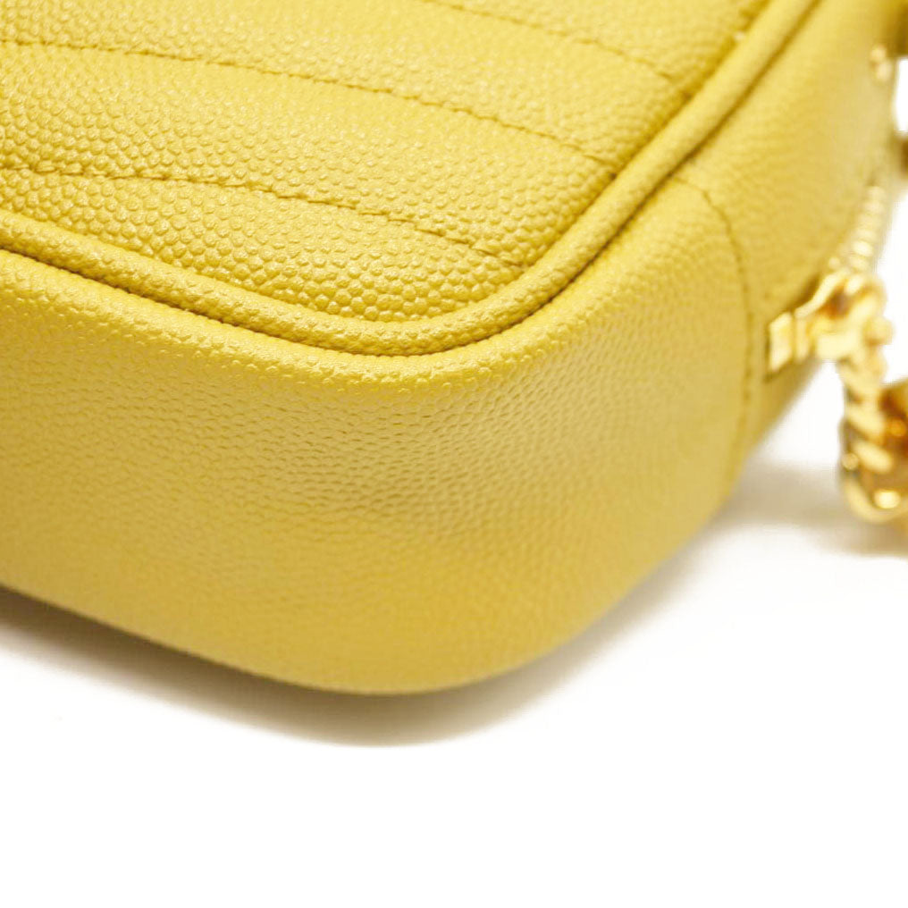Saint Laurent  Grain De Poudre Matelasse Monogram Mini Lou Camera Bag Sunflower
