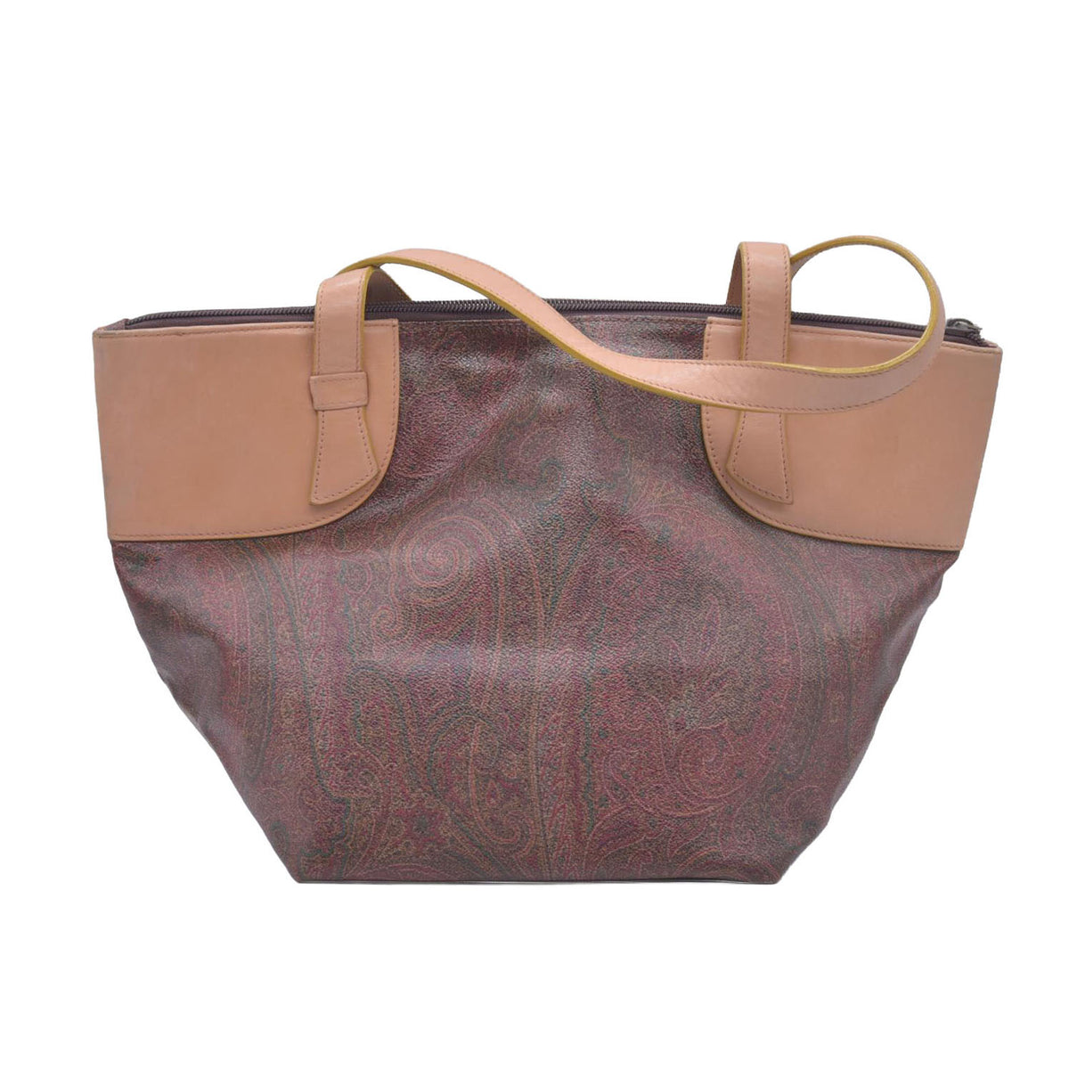 $650 ETRO Paisley PVC Leather Tote Hand Bag MultiColor 10021029