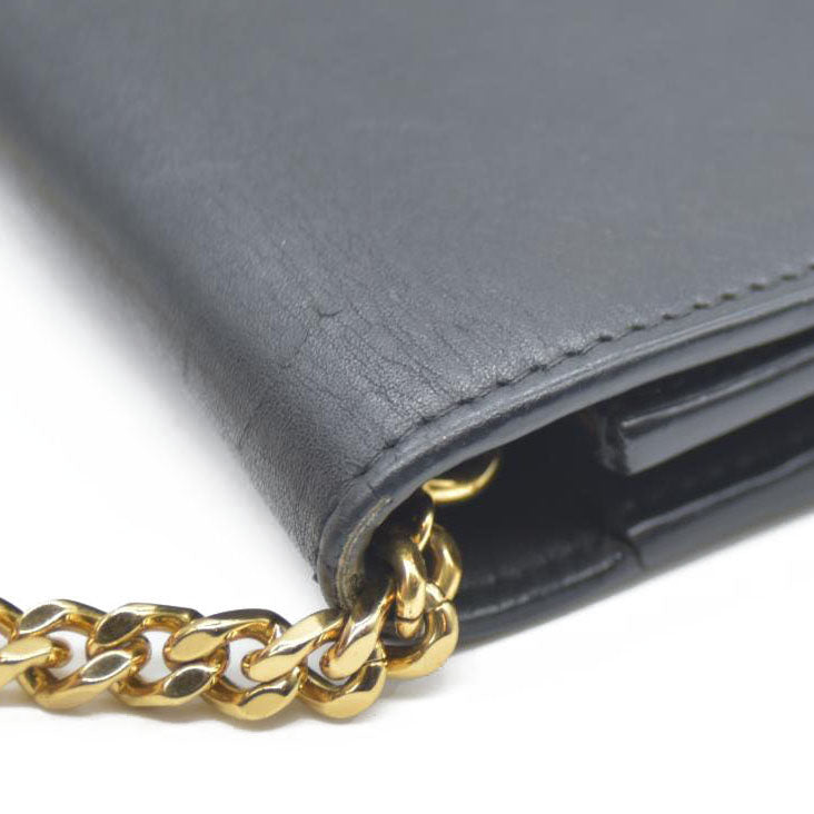 AUCTION $2400 Saint Laurent  Grain De Poudre Medium Classic Monogram Kate Tassel Satchel Black