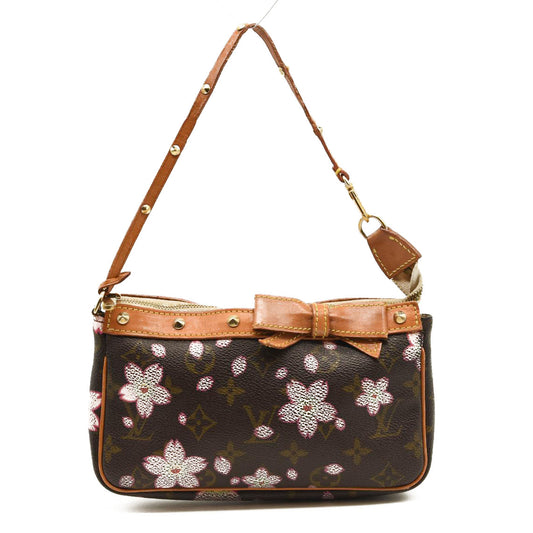 LOUIS VUITTON Monogram Cherry Blossom Pochette Accessories Brown