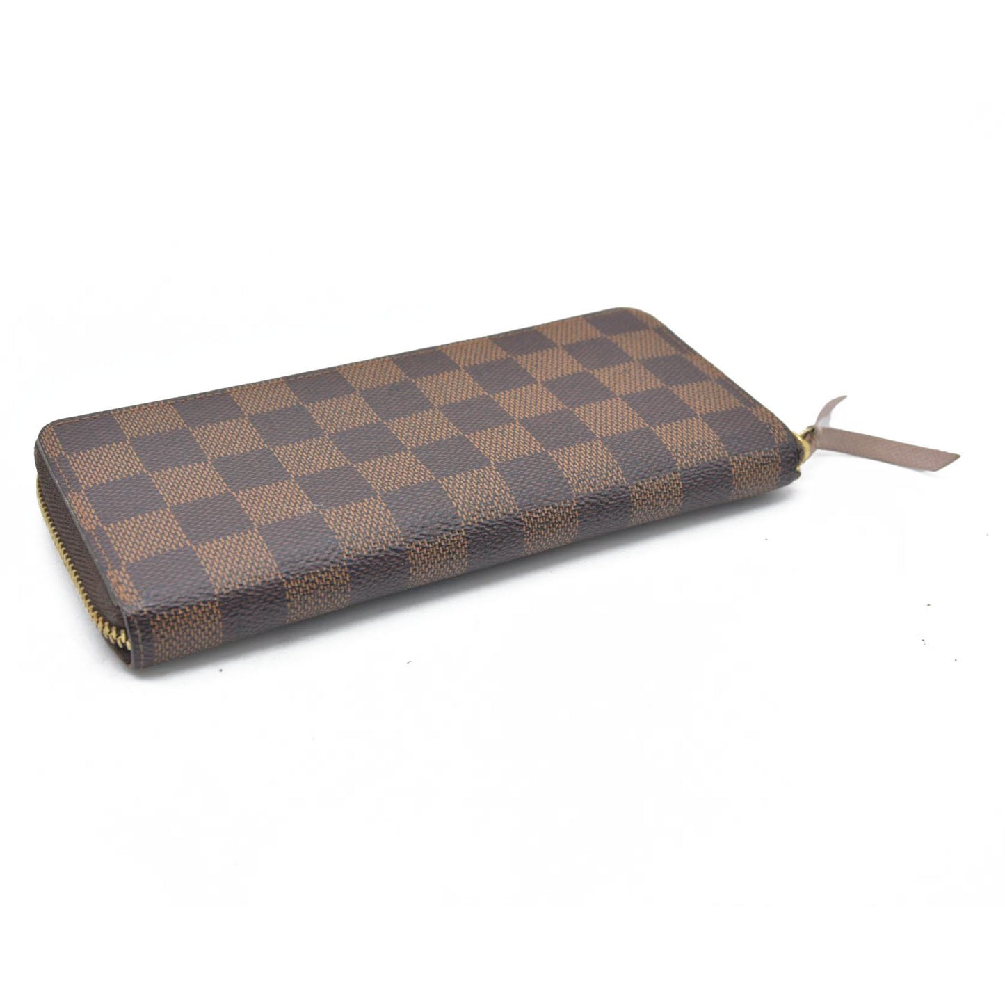 $630 LOUIS VUITTON Damier Ebene Portefeuille Clemence Zippy Wallet GI2116