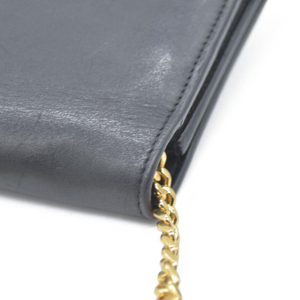 AUCTION $2400 Saint Laurent  Grain De Poudre Medium Classic Monogram Kate Tassel Satchel Black