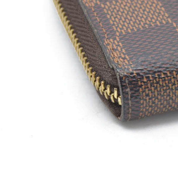 $630 LOUIS VUITTON Damier Ebene Portefeuille Clemence Zippy Wallet GI2116