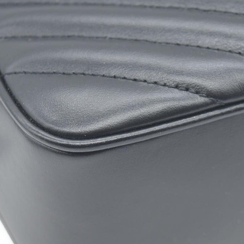 SAINT LAURENT Calfskin Matelasse Monogram Lou Camera Bag Black