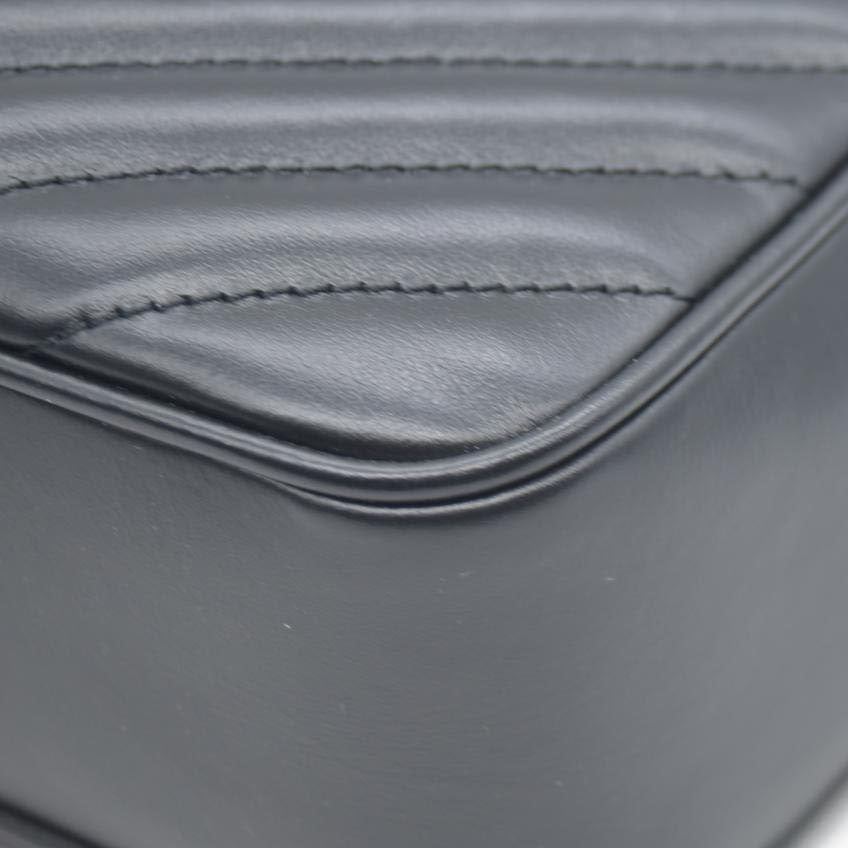 SAINT LAURENT Calfskin Matelasse Monogram Lou Camera Bag Black