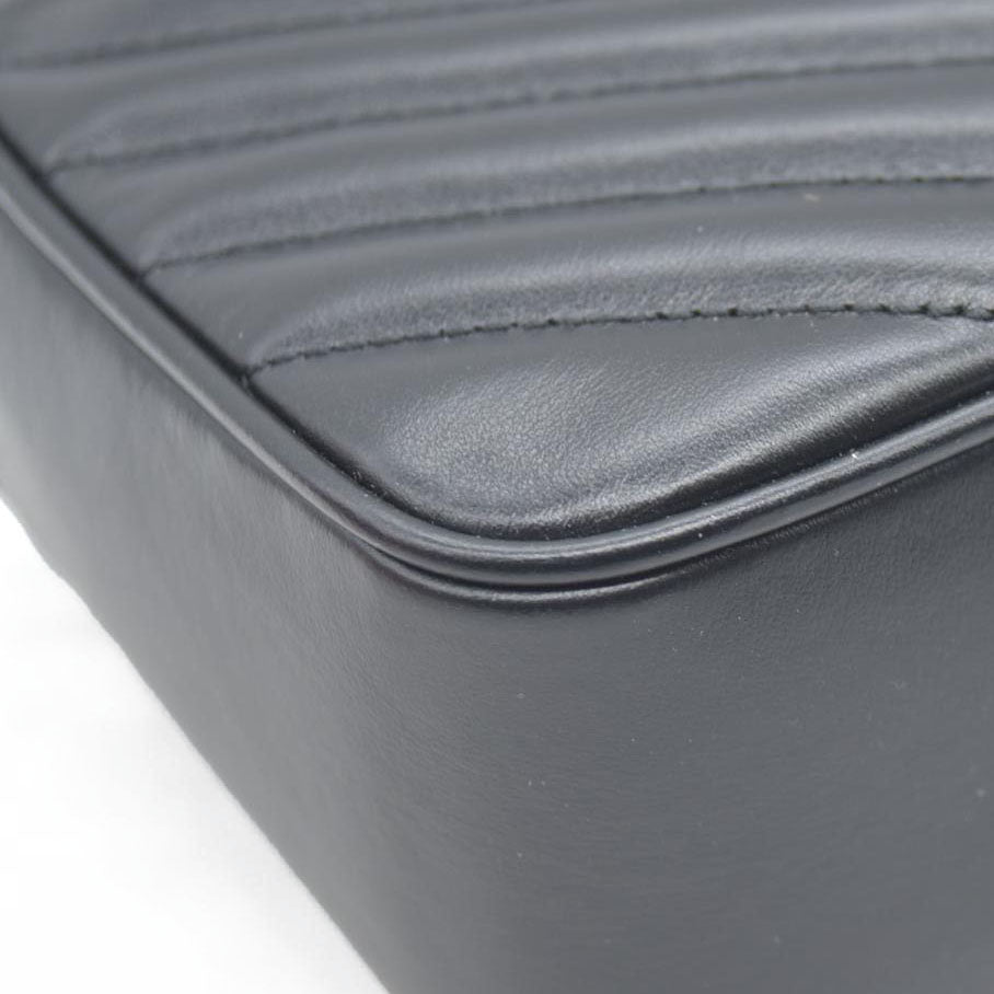 SAINT LAURENT Calfskin Matelasse Monogram Lou Camera Bag Black