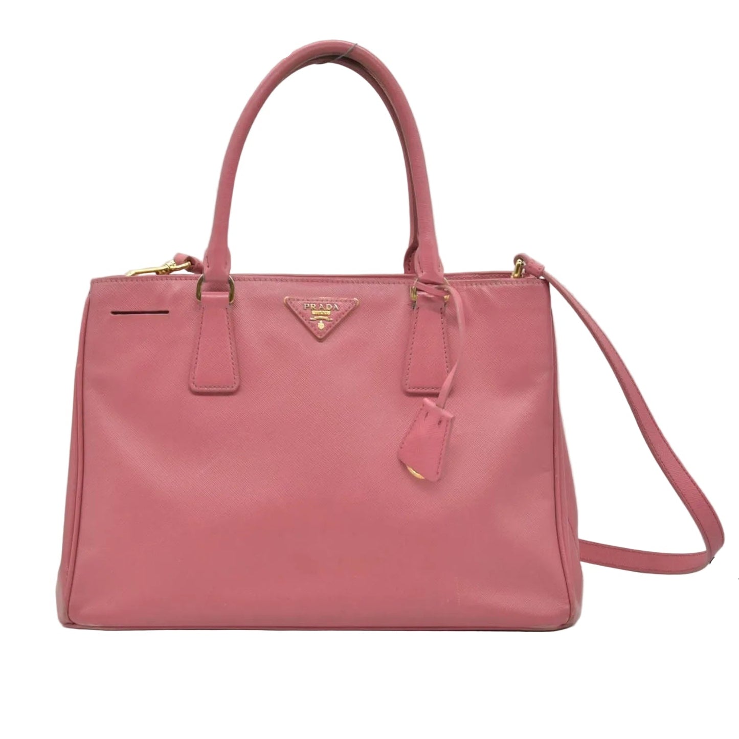 $4500 Prada Saffiano Lux Large Galleria Double Zip Tote Pink