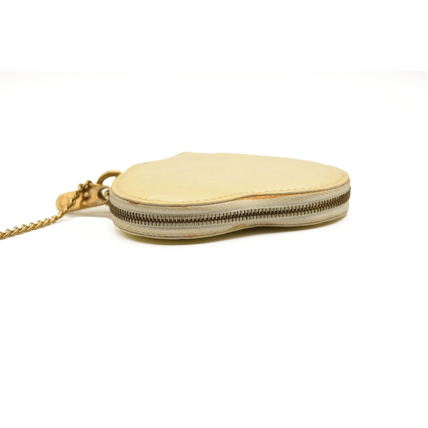 LOUIS VUITTON Vernis Heart Coin Purse Blanc Corail