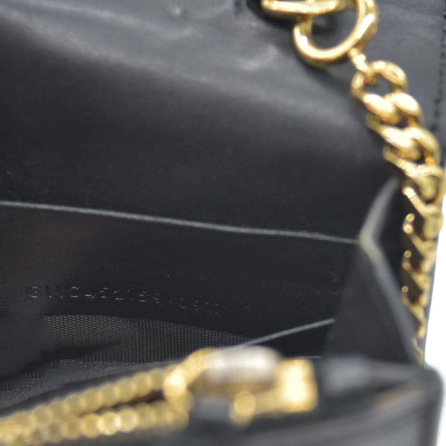 AUCTION $2400 Saint Laurent  Grain De Poudre Medium Classic Monogram Kate Tassel Satchel Black