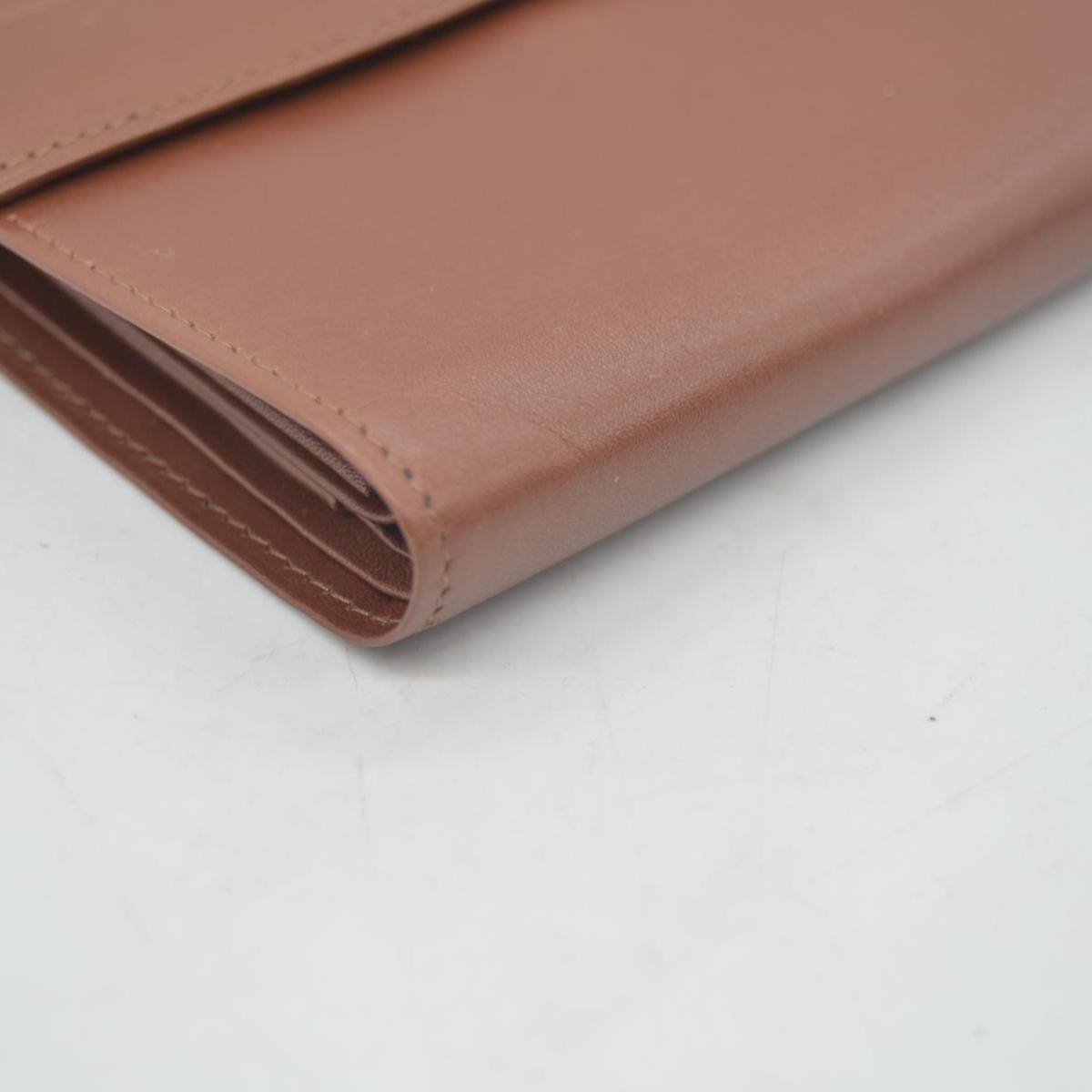$560 Burberry Leather Small Folding Wallet Brown