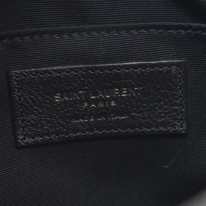 SAINT LAURENT Calfskin Matelasse Monogram Lou Camera Bag Black