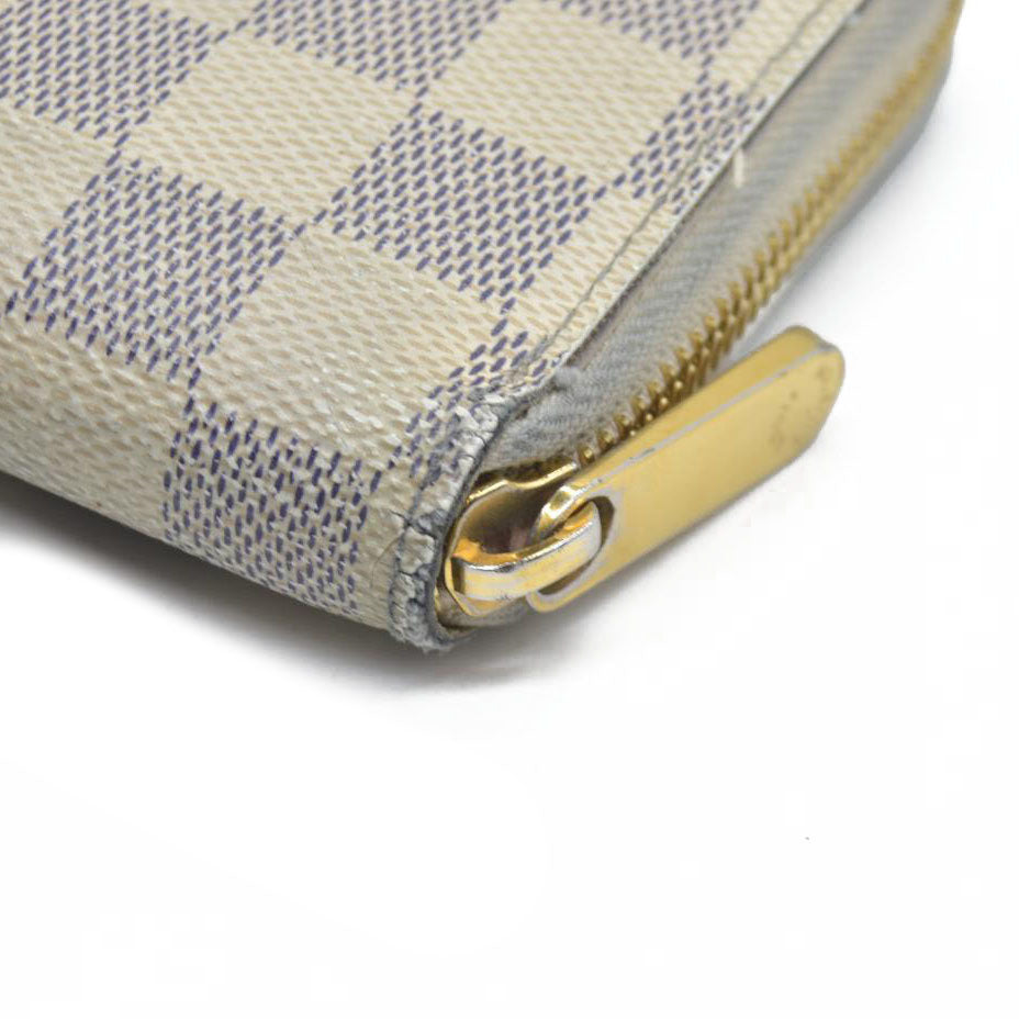$895 Louis Vuitton  Damier Azur Zippy Wallet SD3196