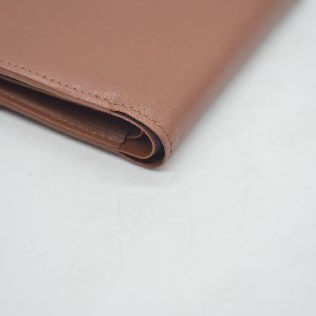 $560 Burberry Leather Small Folding Wallet Brown