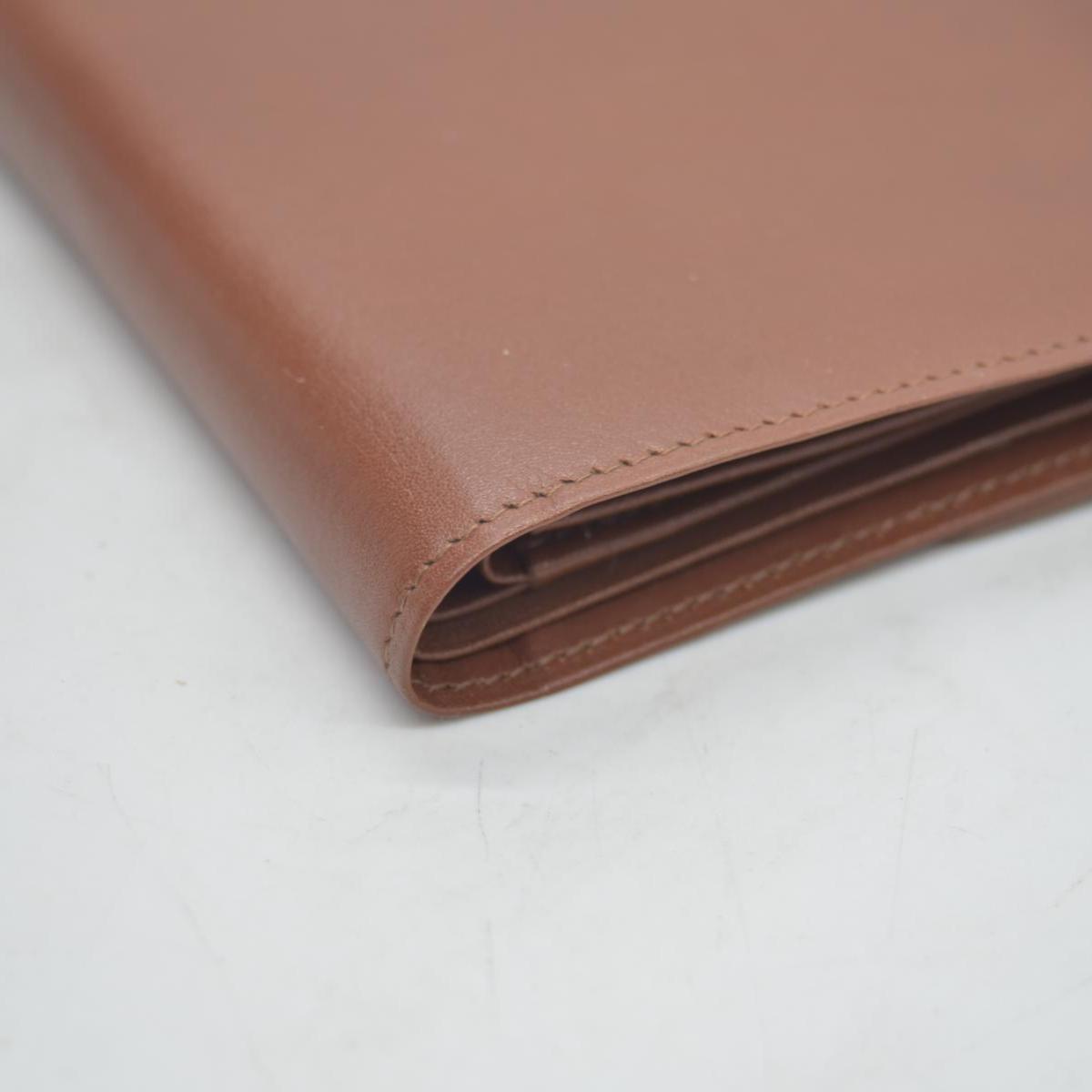 $560 Burberry Leather Small Folding Wallet Brown