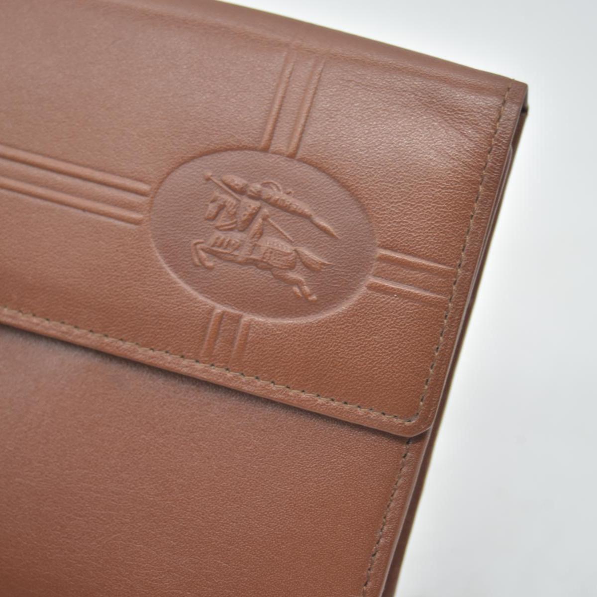 $560 Burberry Leather Small Folding Wallet Brown