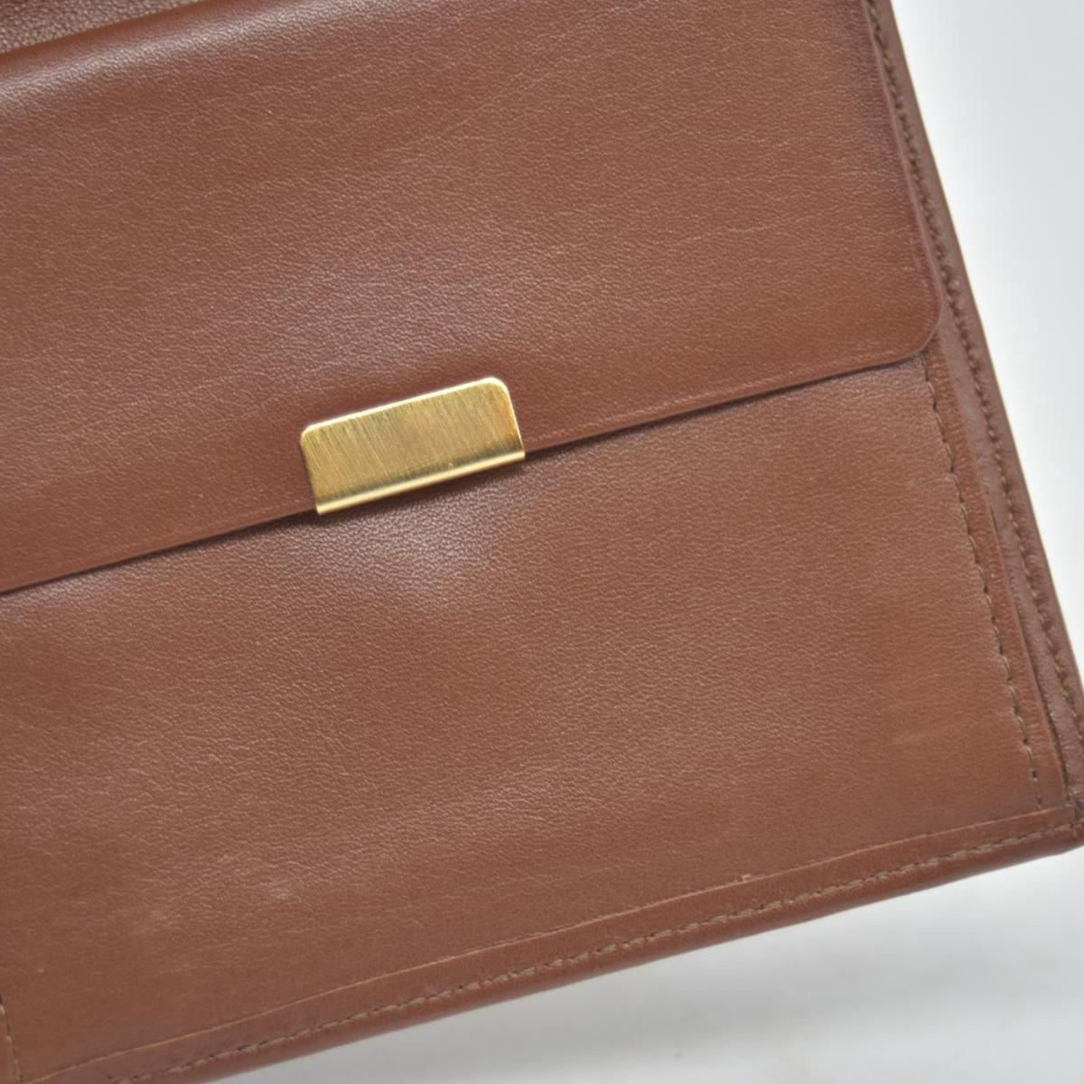 $560 Burberry Leather Small Folding Wallet Brown