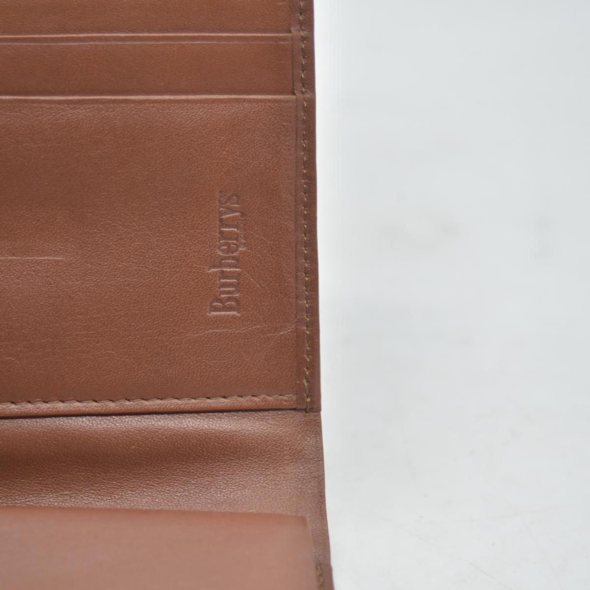 $560 Burberry Leather Small Folding Wallet Brown