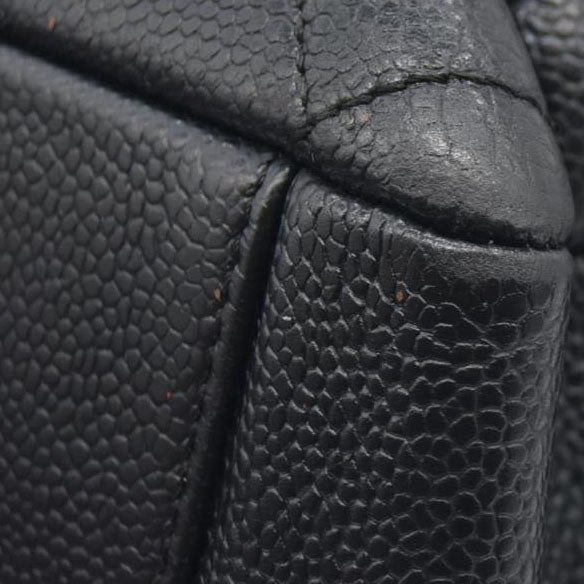 AUCTION $2900 Chanel  Caviar Quilted Grand Shopping Tote GST Black Silver Hardware 2008