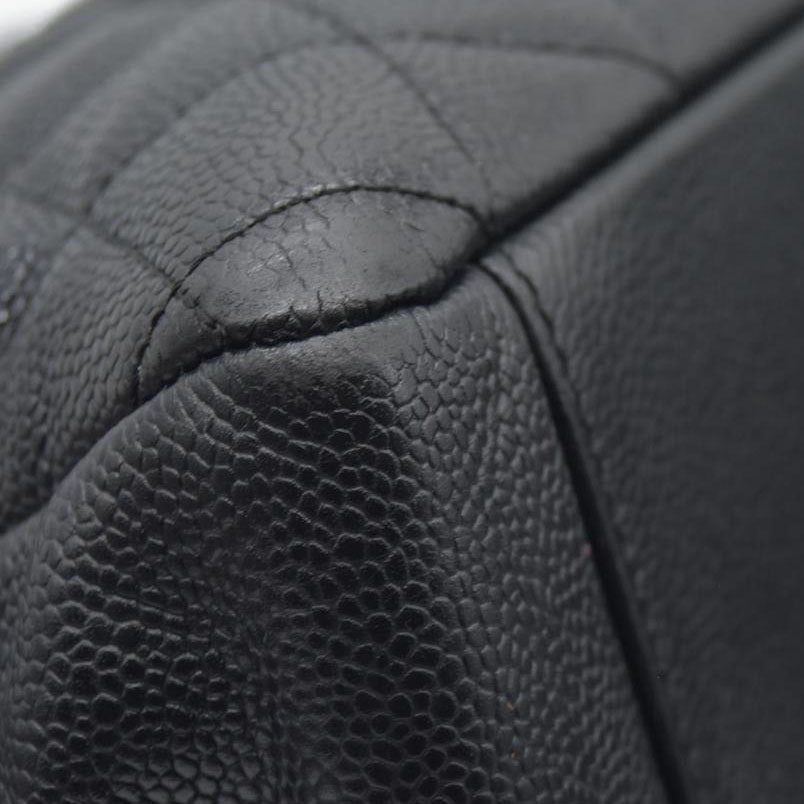 AUCTION $2900 Chanel  Caviar Quilted Grand Shopping Tote GST Black Silver Hardware 2008