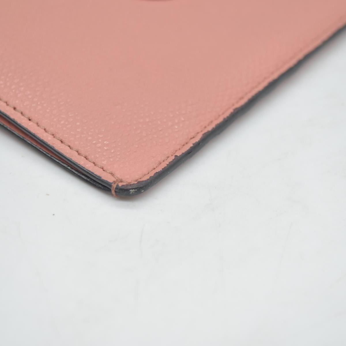 $550 FENDI F is Fendi Leather Zipped Coin Card Holder Pink