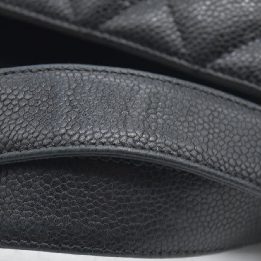 AUCTION $2900 Chanel  Caviar Quilted Grand Shopping Tote GST Black Silver Hardware 2008