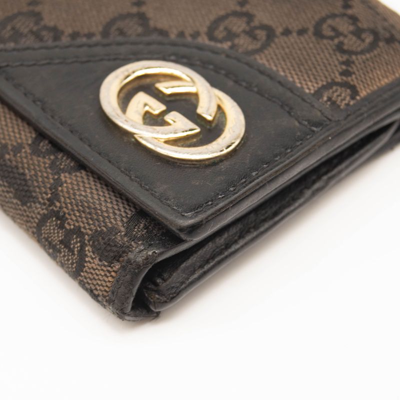 Gucci Monogram New Britt Continental Wallet Dark Black/Brown