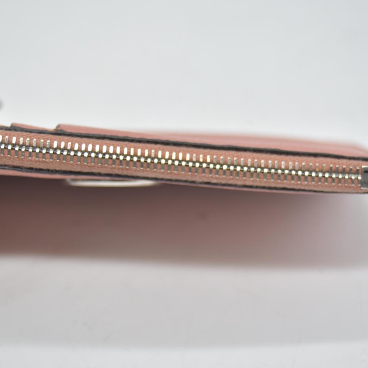 $550 FENDI F is Fendi Leather Zipped Coin Card Holder Pink
