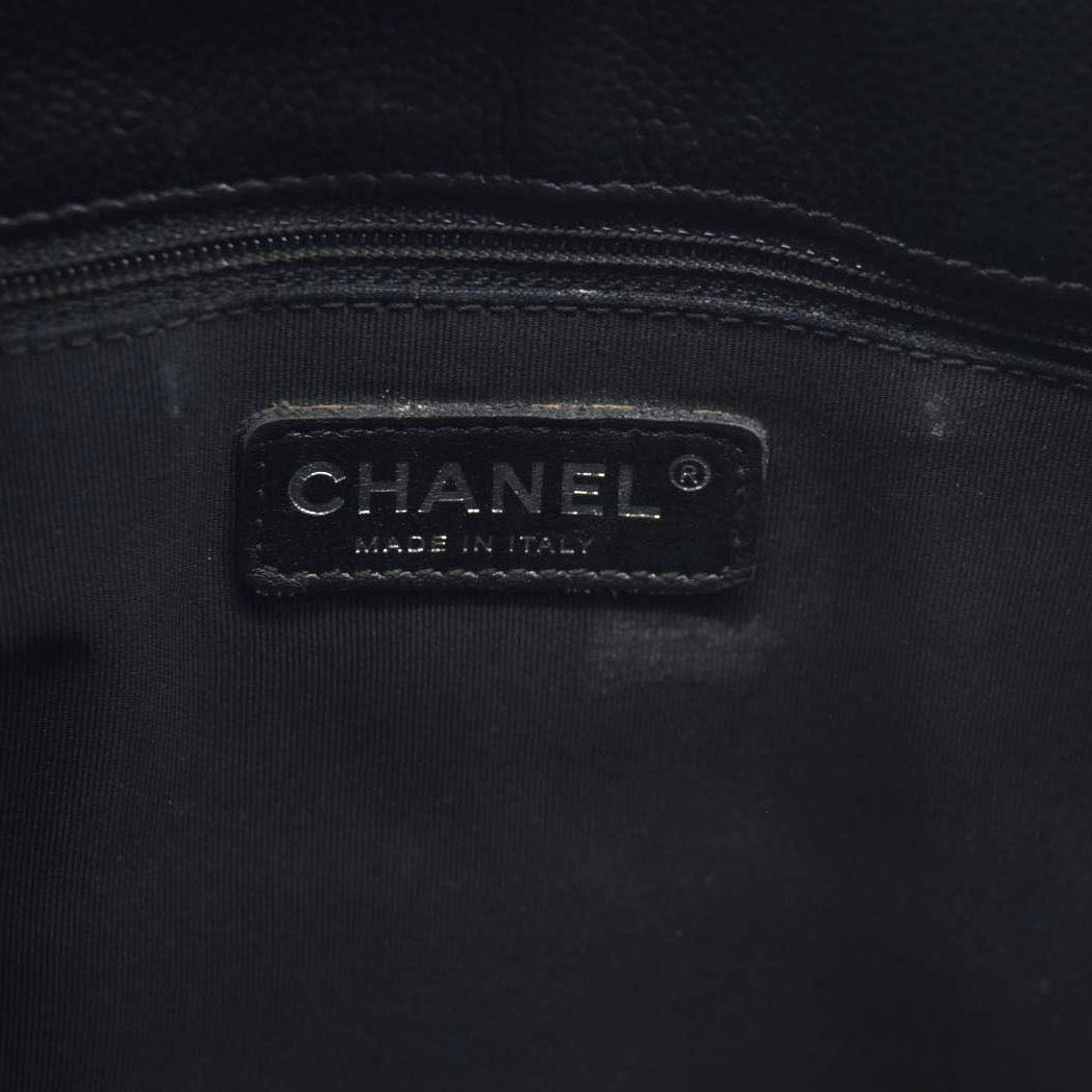 AUCTION $2900 Chanel  Caviar Quilted Grand Shopping Tote GST Black Silver Hardware 2008