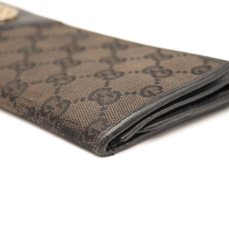 Gucci Monogram New Britt Continental Wallet Dark Black/Brown