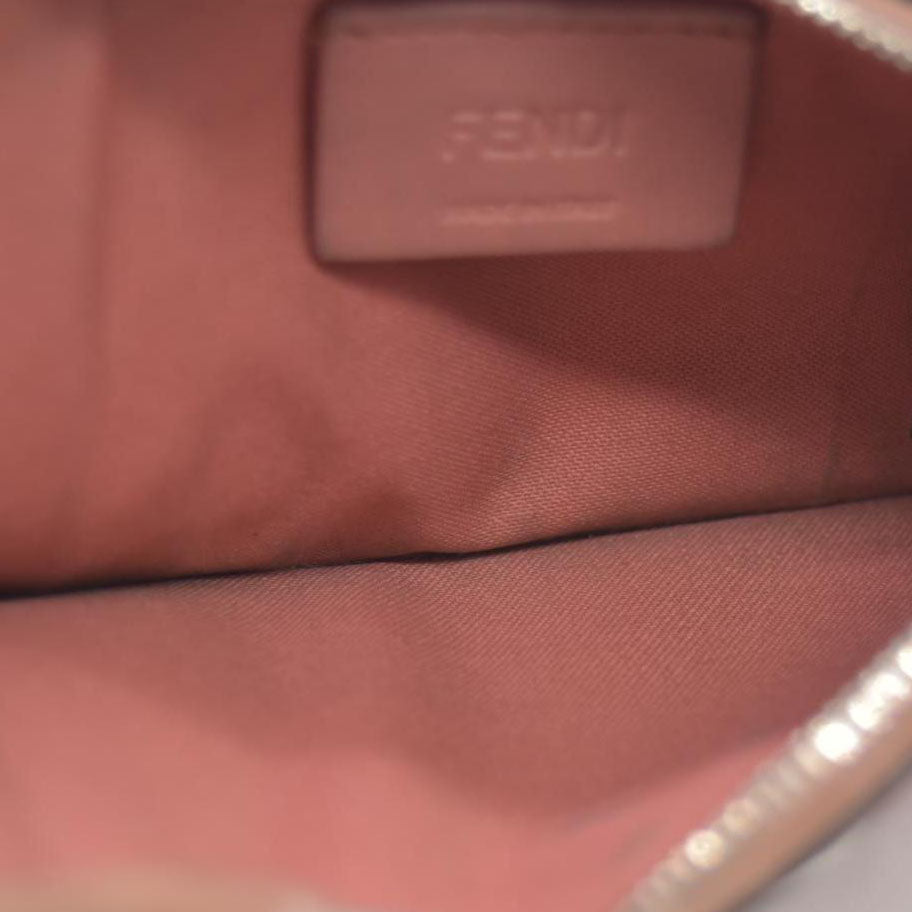 $550 FENDI F is Fendi Leather Zipped Coin Card Holder Pink