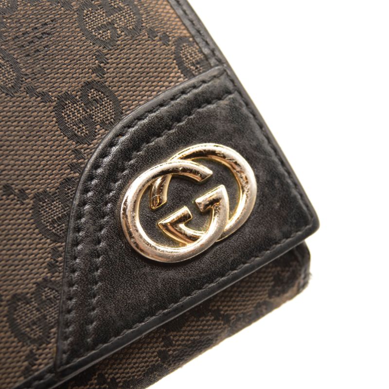 Gucci Monogram New Britt Continental Wallet Dark Black/Brown