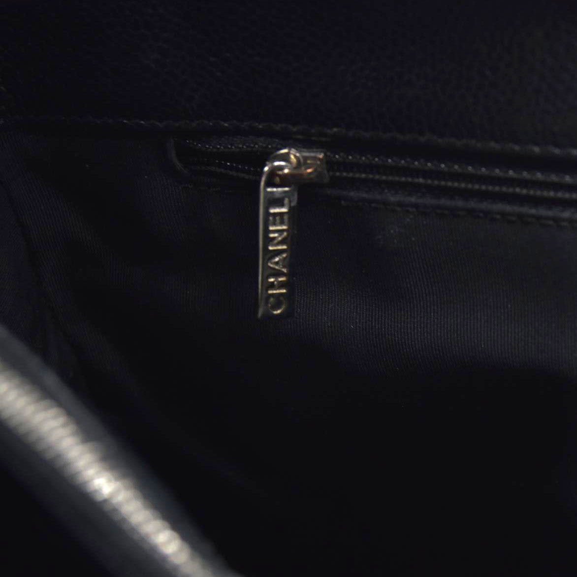 AUCTION $2900 Chanel  Caviar Quilted Grand Shopping Tote GST Black Silver Hardware 2008