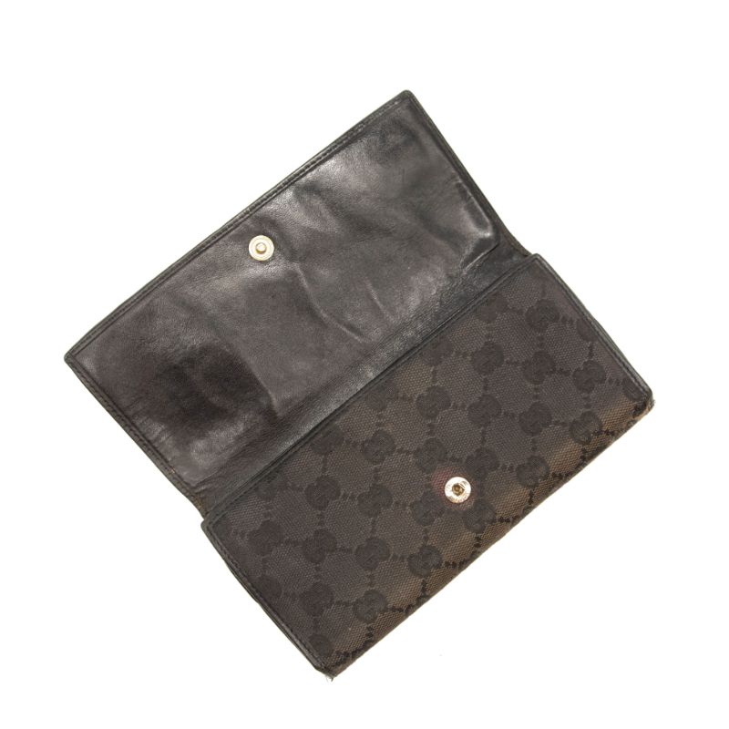 Gucci Monogram New Britt Continental Wallet Dark Black/Brown