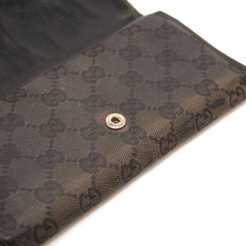 Gucci Monogram New Britt Continental Wallet Dark Black/Brown