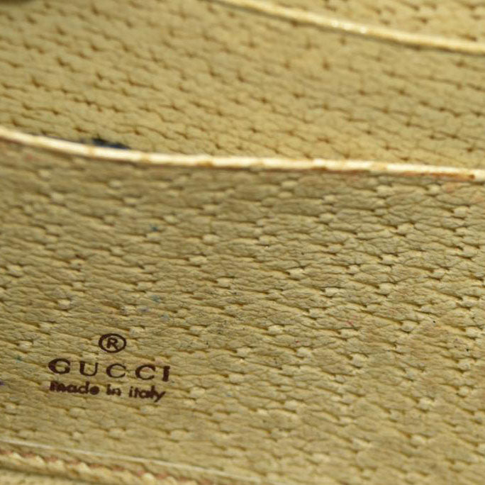 Gucci  Monogram Metal Bar Zip Around Wallet Beige Ebony Cream