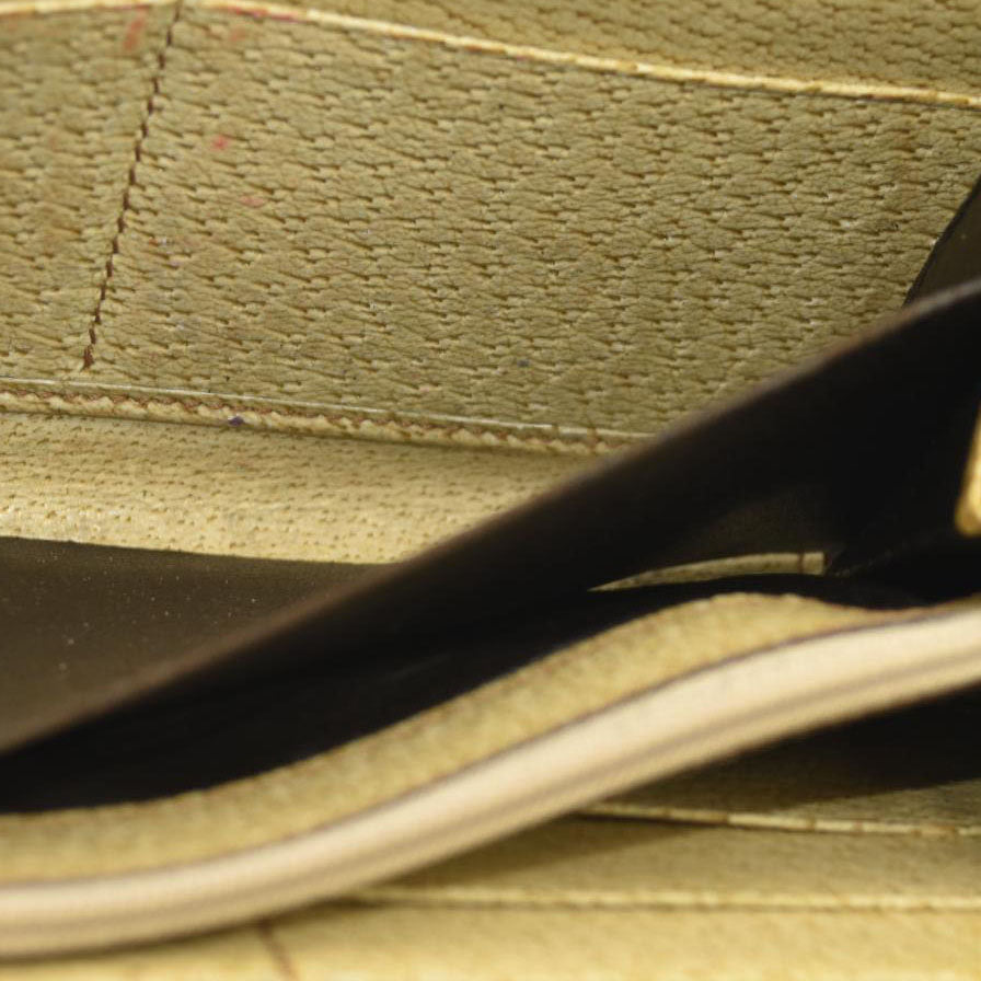 Gucci  Monogram Metal Bar Zip Around Wallet Beige Ebony Cream