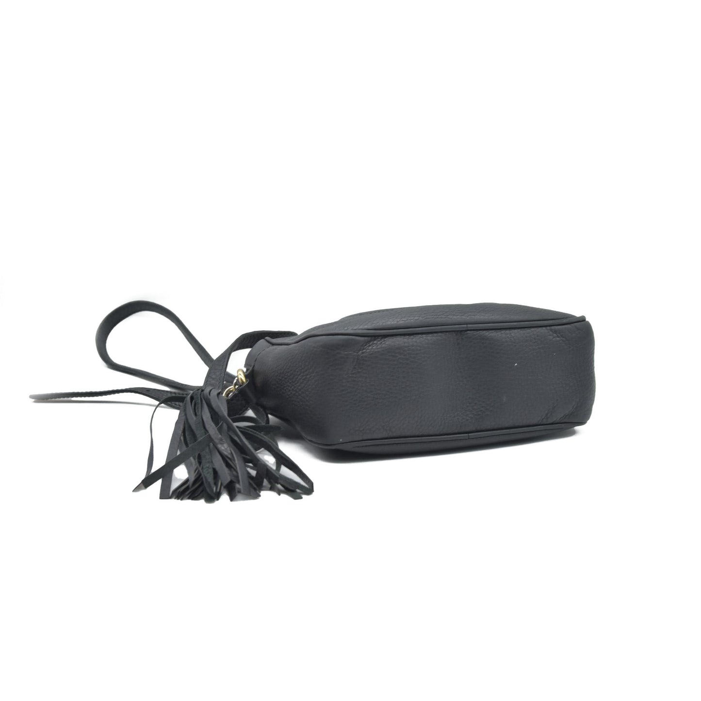 $1490 Gucci Pebbled Calfskin Small Soho Disco Bag Black