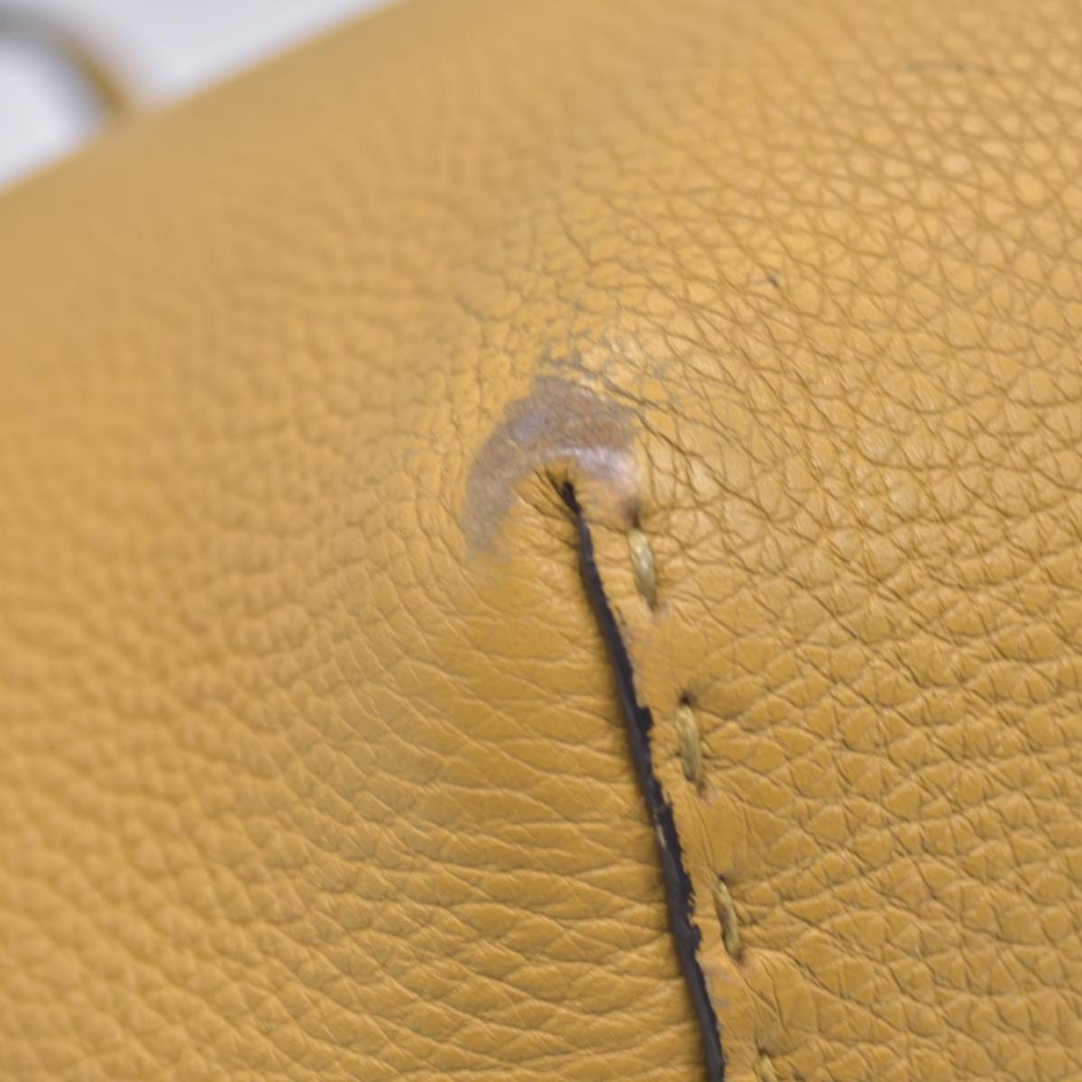 $1600 FENDI Selleria Leather Shoulder Tote Bag Yellow 10021028