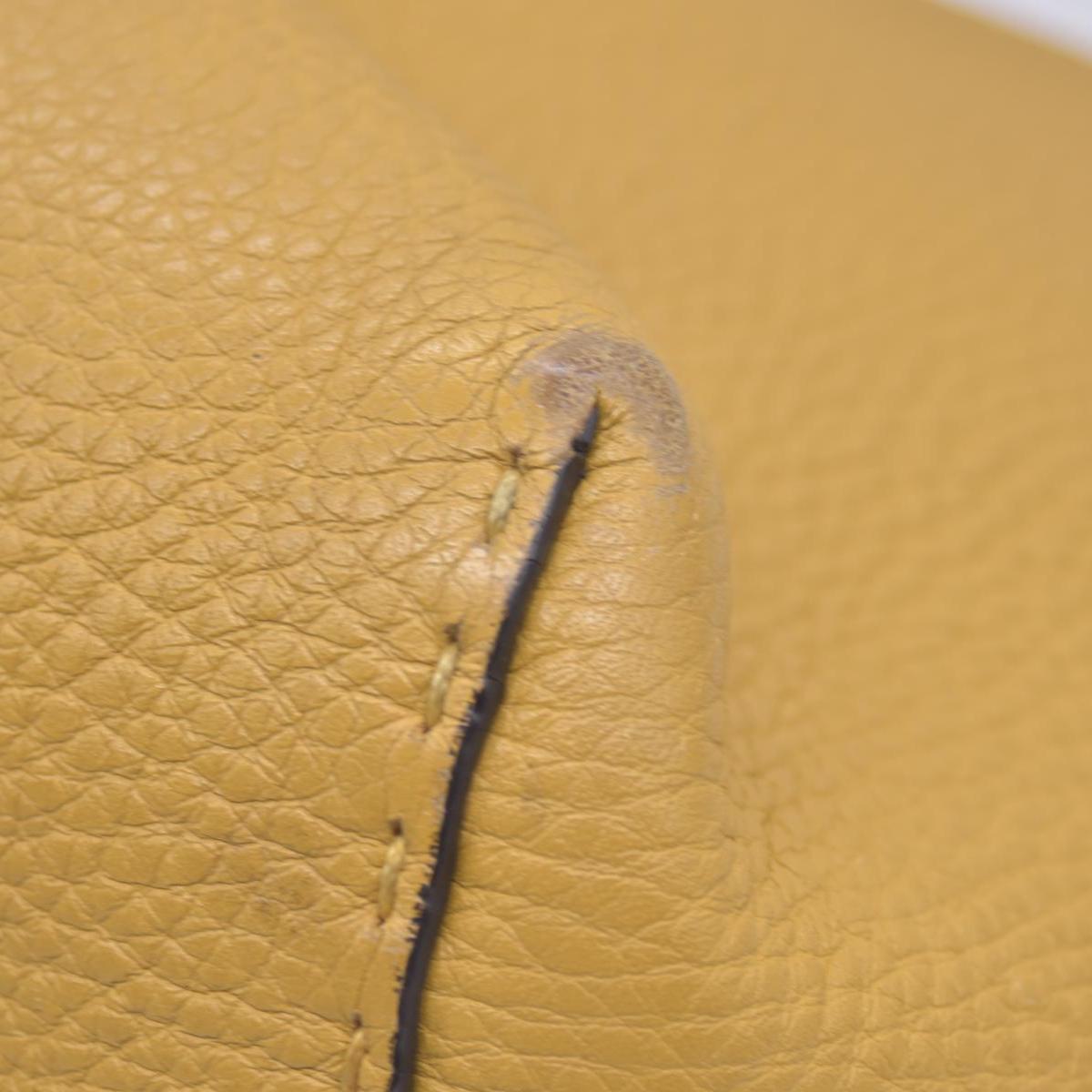 $1600 FENDI Selleria Leather Shoulder Tote Bag Yellow 10021028