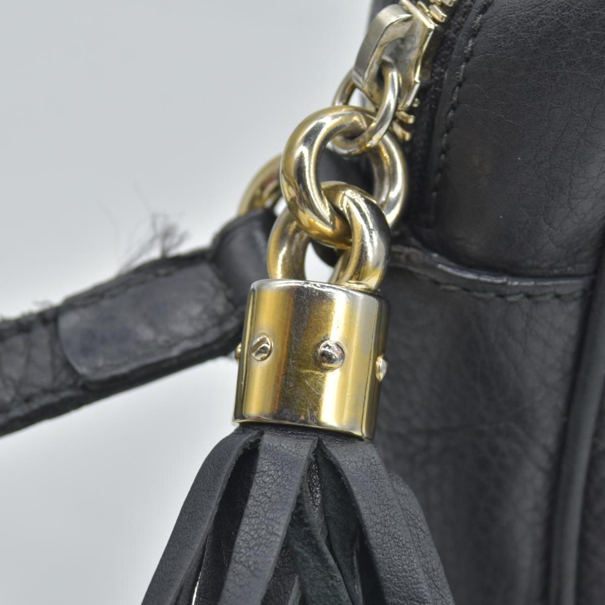 $1490 Gucci Pebbled Calfskin Small Soho Disco Bag Black