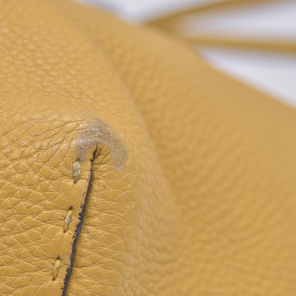 $1600 FENDI Selleria Leather Shoulder Tote Bag Yellow 10021028